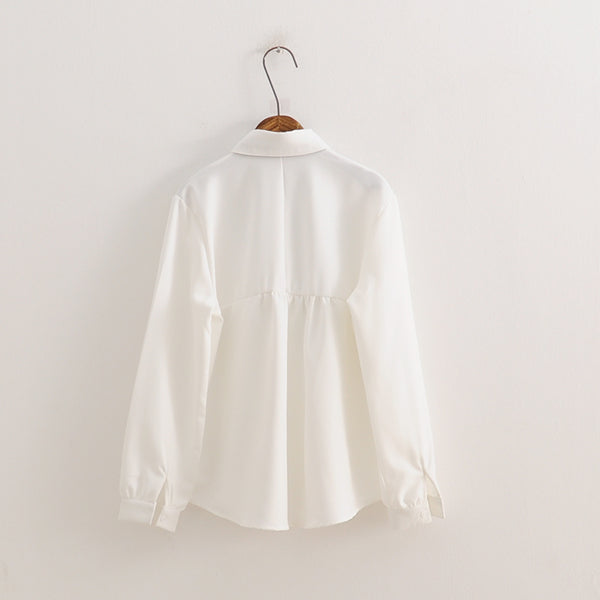 white long-sleeved shirt   KF9517