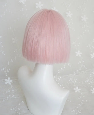 Pink short hair wig KF24087