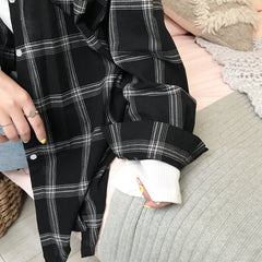 Korean plaid shirt coat KF2240