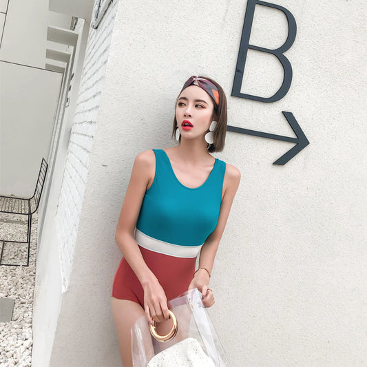 Colorblock Siamese Swimsuit KF50024