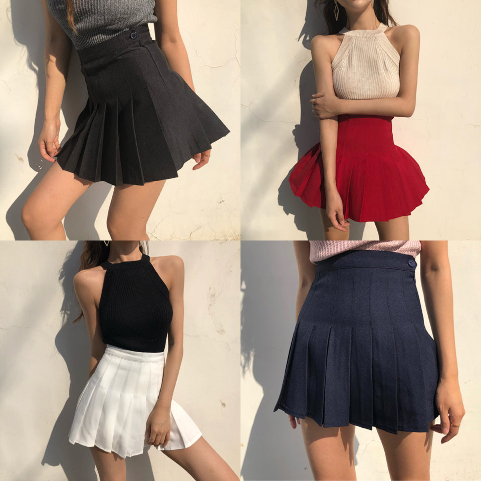 High waist pleated skirt KF2348