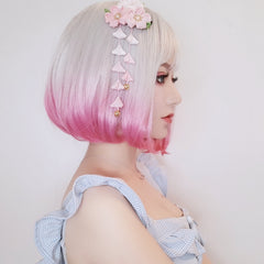 Silver pink gradient wig  KF25007