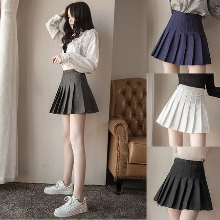 Winter wool Thicken  high waist plaid skirt KF25066