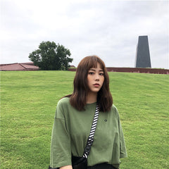 Embroidered green T-shirt KF90378