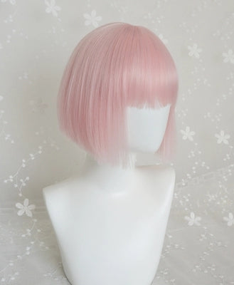 Pink short hair wig KF24087