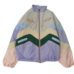 Pastel stitching jacket KF9335
