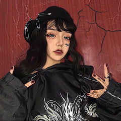 Punk black beret KF90536