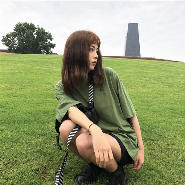 Embroidered green T-shirt KF90378