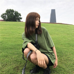 Embroidered green T-shirt KF90378