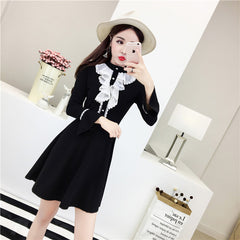 Lace ruffled trumpet sleeve dress KF60002
