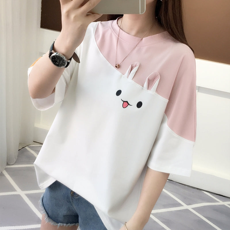 Cute rabbit loose t-shirt KF50142
