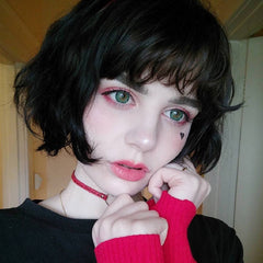 Black short curly hair KF9240