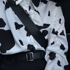 Cow Print Shirt + Black Shorts KF30372