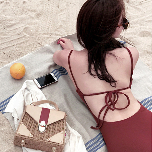 Sexy backless one-piece swimsuit KF50023
