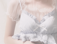 sheer chiffon shirt   KF82940