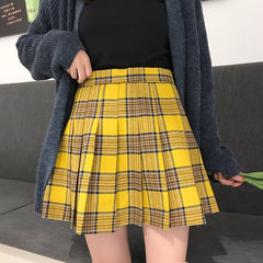 Plaid pleated skirt KF9516