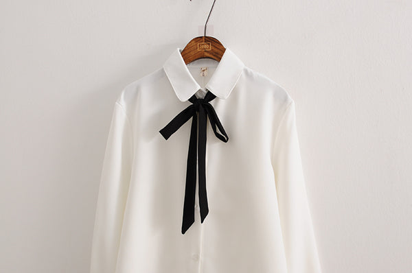 white long-sleeved shirt   KF9517