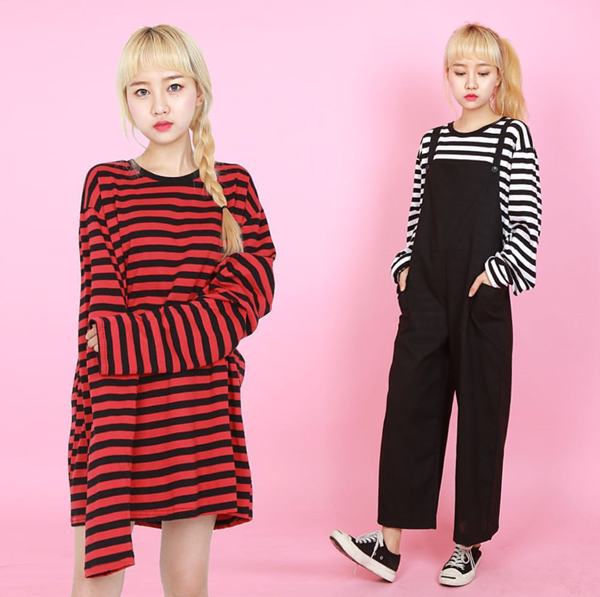 Vintage Striped Long Sleeve Top  KF9236