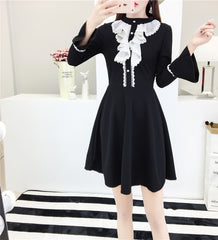 Lace ruffled trumpet sleeve dress KF60002