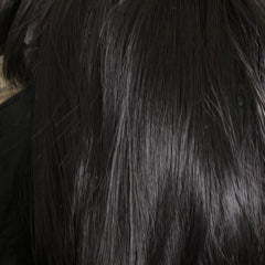 Black long straight wig KF90496