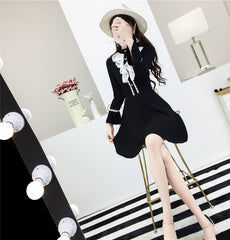 Lace ruffled trumpet sleeve dress KF60002