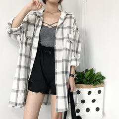 Korean plaid shirt coat KF2240