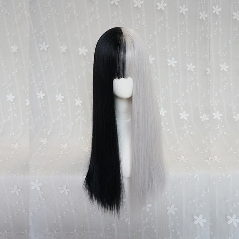 Black and white gradient wig KF25004