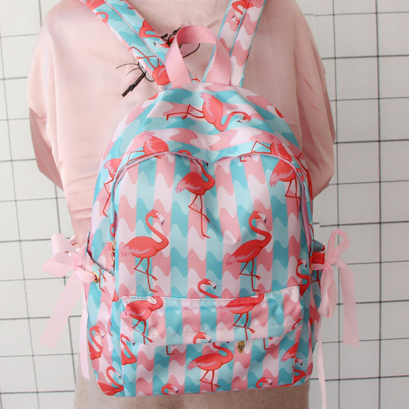 White strawberry bow backpack  KF50061