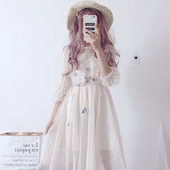 Flower mesh dress KF9404