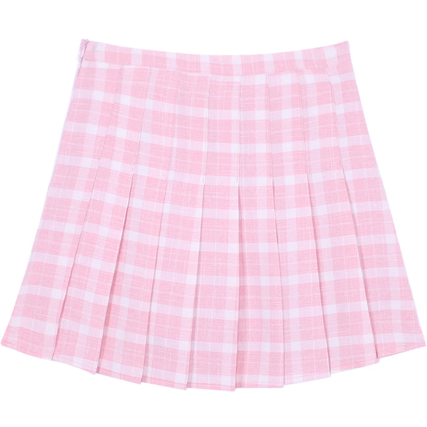 Plaid pleated skirt KF90387