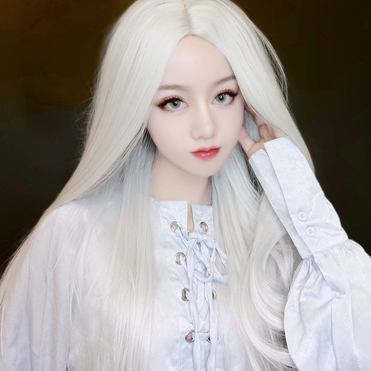 White long straight wig KF90502