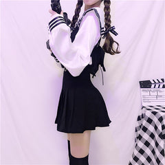 Chic shirt + strap skirt KF9354