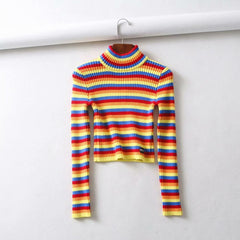 Rainbow knit sweater KF90372