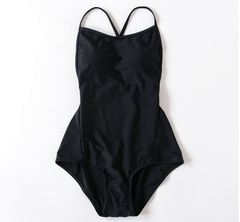 Black One-Piece Backless Swimsuit  KF82653