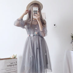Flower mesh dress KF9404