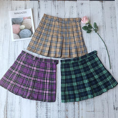 Plaid pleated skirt KF90410
