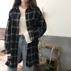 Korean plaid shirt coat KF2240
