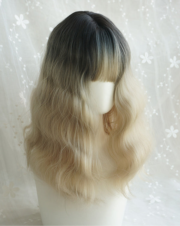 Golden gradient spray roll wig  KF24078