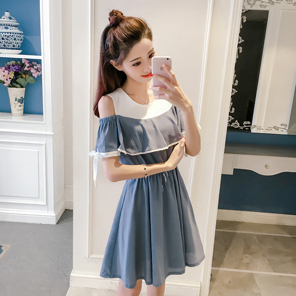 Off-the-shoulder ruffled dress KF50044