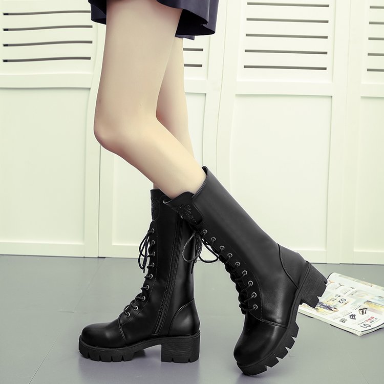 Black long boots KF9340