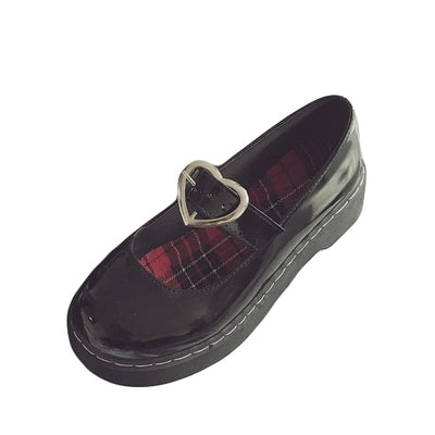 Retro black leather shoes  KF25072