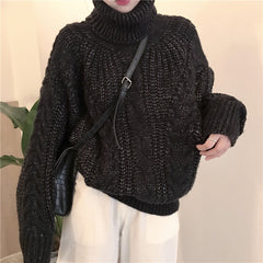 Bright silk black sweater KF90035