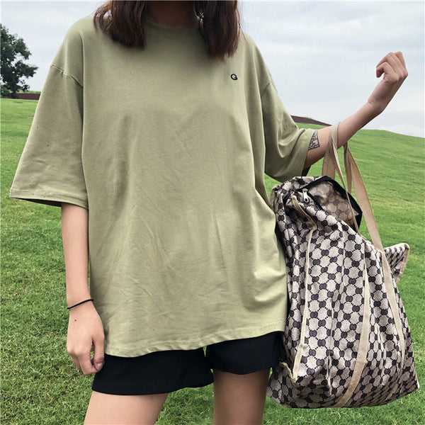 Embroidered green T-shirt KF90378