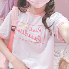Letter embroidery t-shirt KF90690
