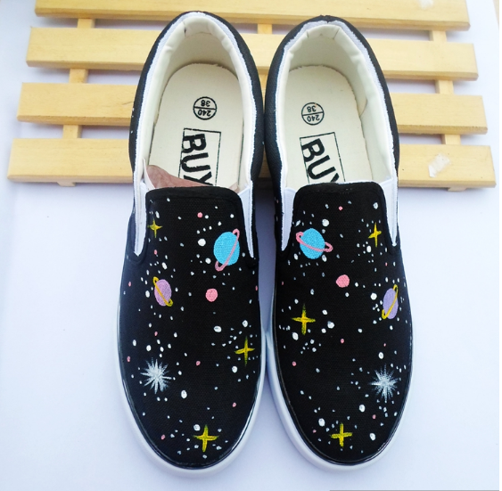Harajuku Galaxy Hand-Painted Canvas Shoes KF10080