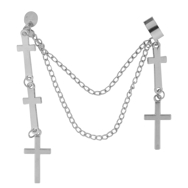 Cross chain earrings KF81297