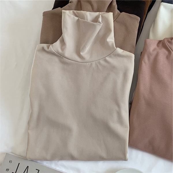 solid color warm long sleeve t-shirt  KF83275