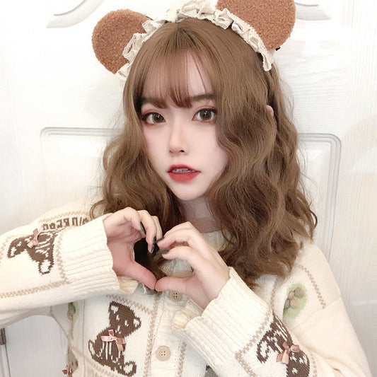 Honey Tea Curly Wig  KF90095