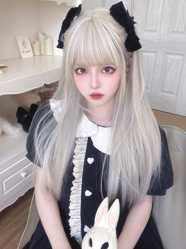 unzzy gray white wig KF50036