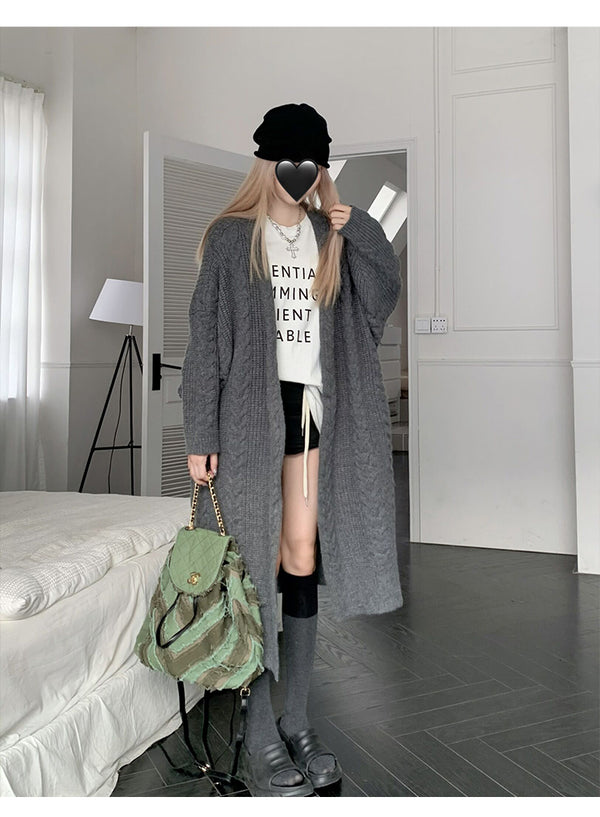 Grey Knit Cardigan  KF83025